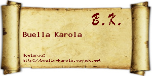Buella Karola névjegykártya